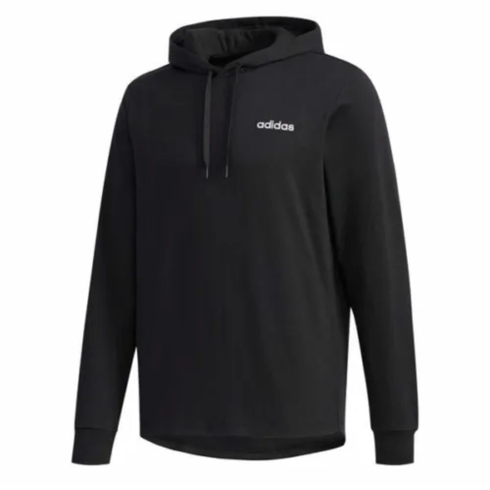 Adidas Essentials Lightweight Cotton Pullover Hoodie in Black FL8595 Size 2XL